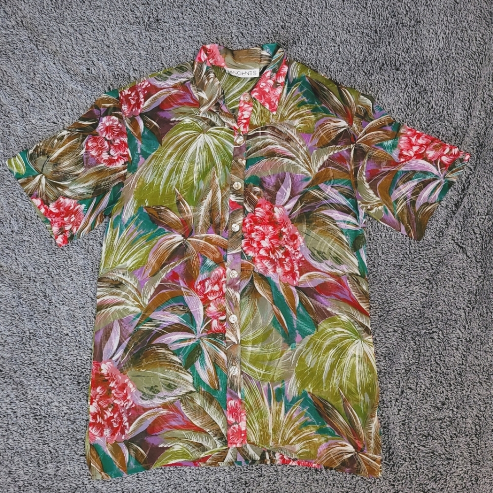 🎉3 for $25🎉 Tangents Sheer Button Down/Swimsuit Cover-up, Sz. M